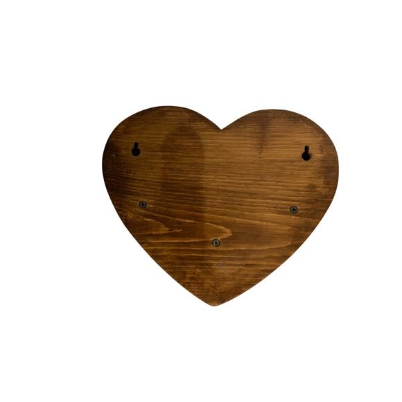 Vintage Wooden Heart Wall Shelf 70s 80s Handmade Country Farmhouse Cottage - Picture 4 of 7